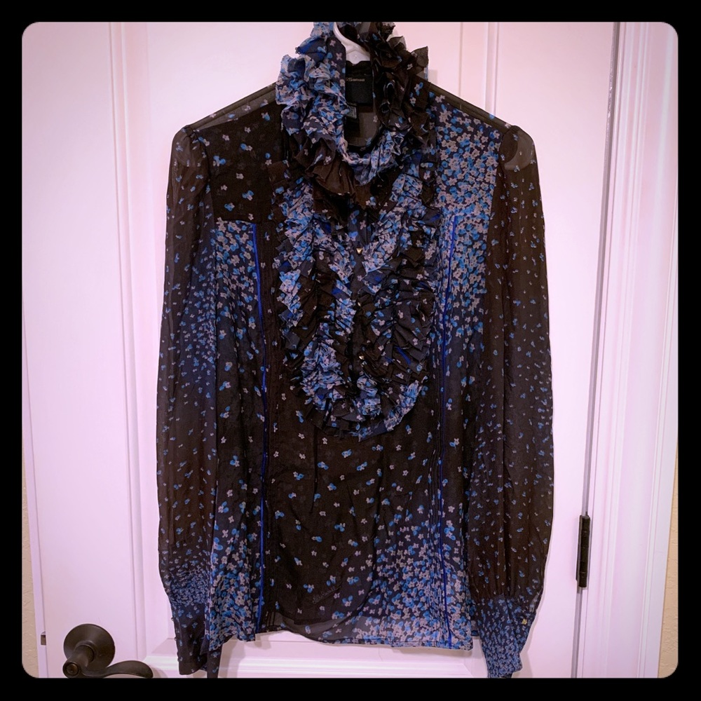 Class Roberto Cavalier silk ruffled shirt 42 - S M